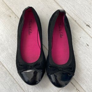 Girls black ballet flats size 12